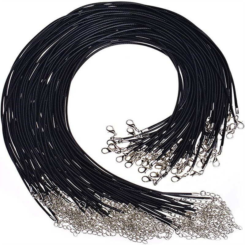100Pcs 50Pcs Leather String Necklace Cords Wholesale Rope Bulk Lot Cords 18″ 24″