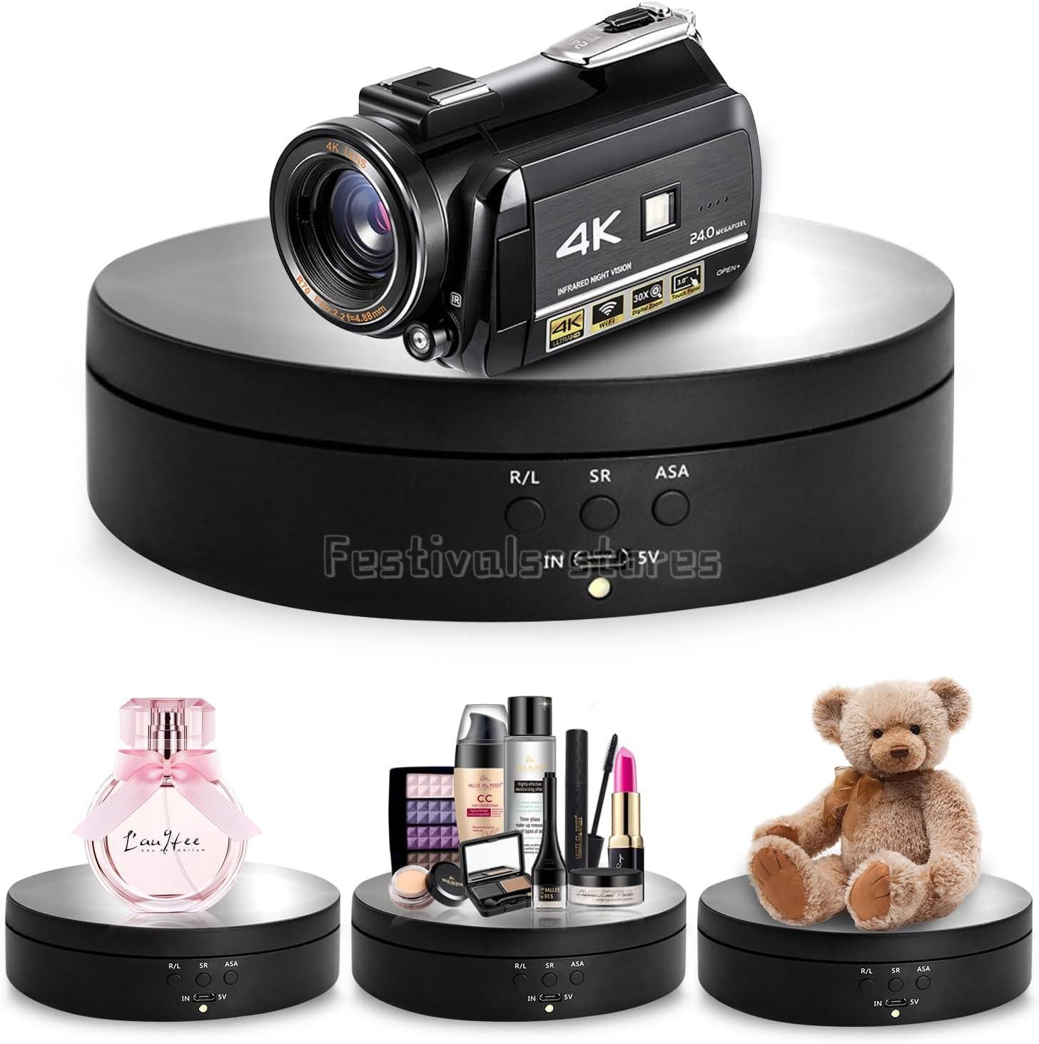 360° Electric Motorized Rotating Display Stand Jewelry Photography Show Holder