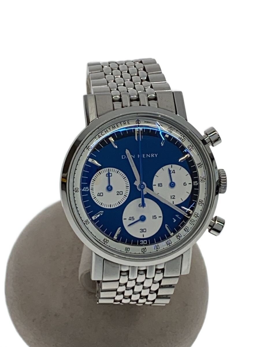 DAN HENRY Watch Analog Navy Dial Silver 1964 Men’s Auth Rare w/Accessory
