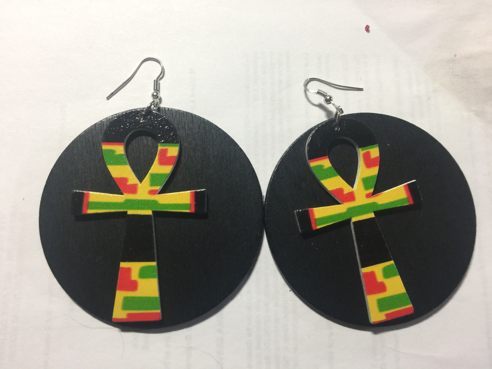 Irie Beads Reggae Rasta Red Yellow Green Black Earrings