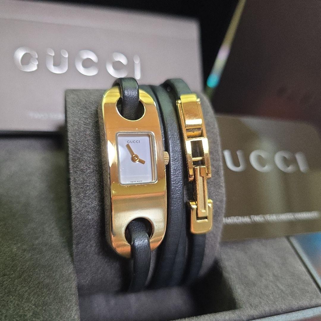 Gucci 6100.L Gold Bracelet Watch Quartz Ladies Rare Japan 0713911
