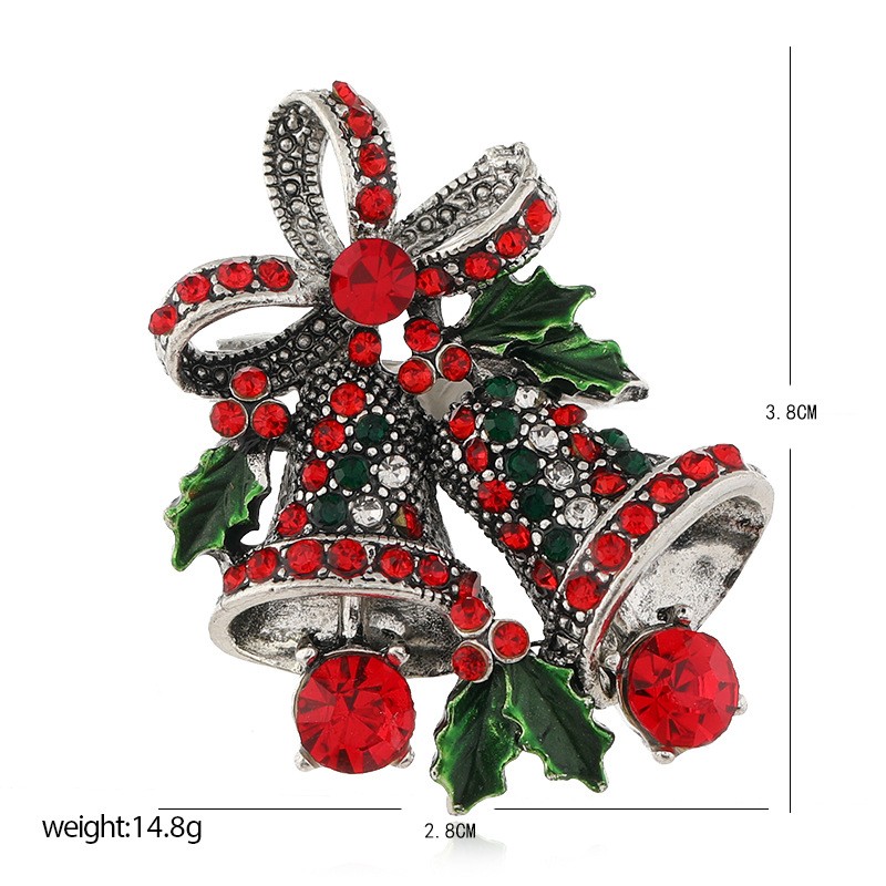 Christmas Suit Pin Creative Gift Bow Flower Bell Christmas Brooch
