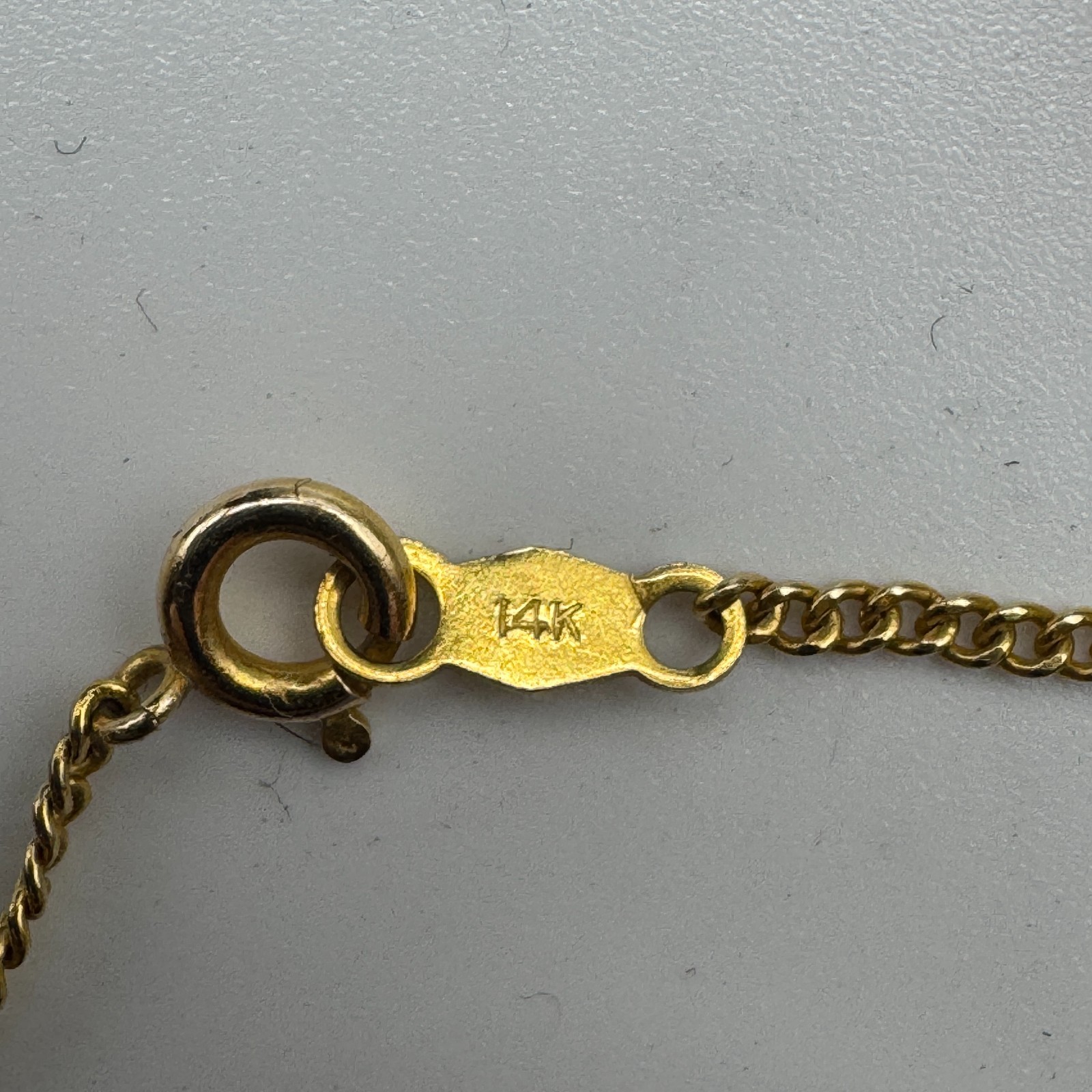 Solid 14k Gold Necklace with Ruby and Diamonds / 3.17 Grams / 18″ Long / 23.29