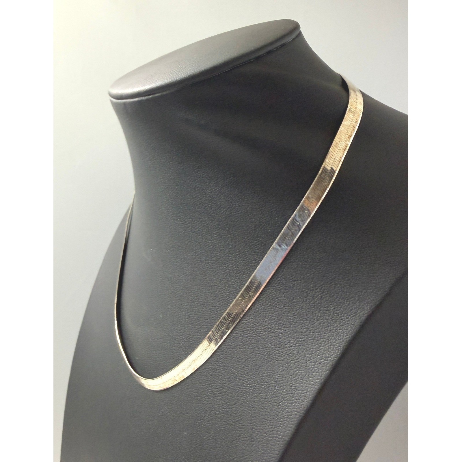 Sterling Silver Necklace OTC Herringbone Chain 925 ITALY 16″ Long