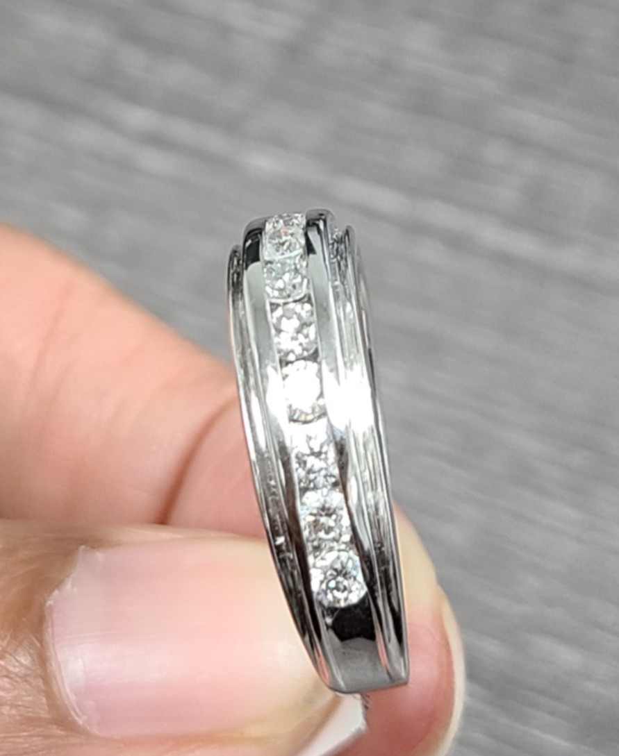 DEAL! 1.00CT 100% NATURAL ROUND DIAMOND MEN’S WEDDING BAND RING 14KT GOLD 6.40MM