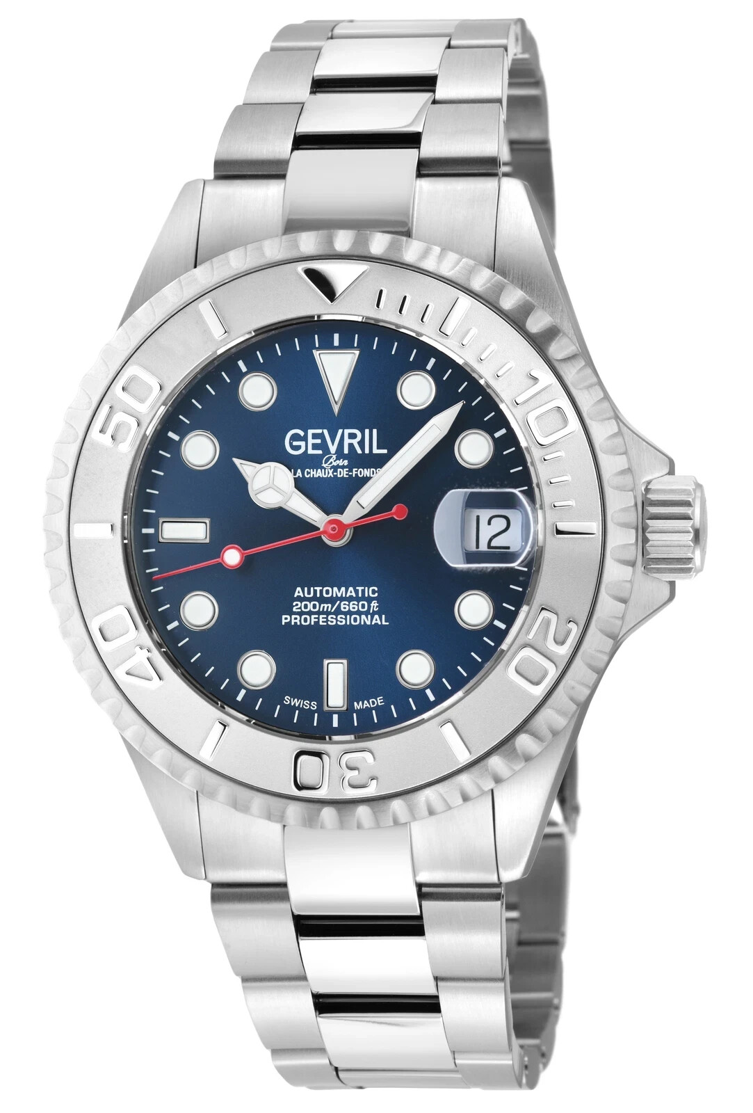 Gevril Men’s 4751B Wall Street Swiss Automatic SW 200 Exhibition CaseBack Watch