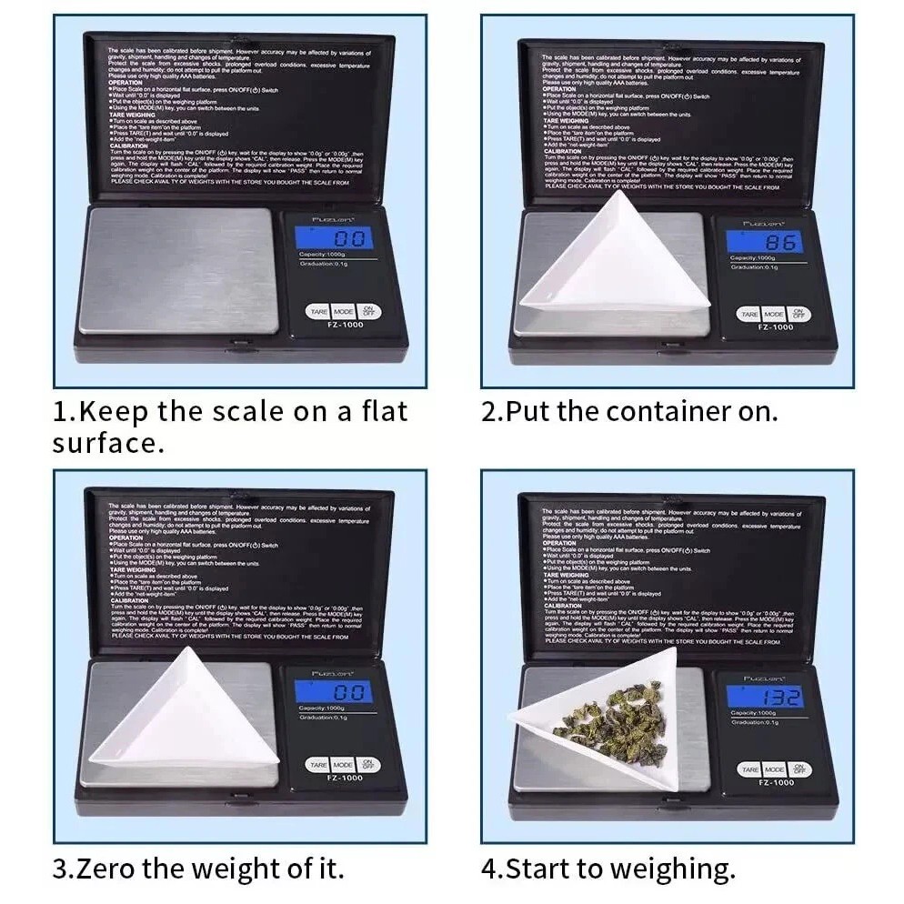 Pocket Digital Scale 1000g x 0.1g Precise Gold Coin Jewelry Gram Balance Weight