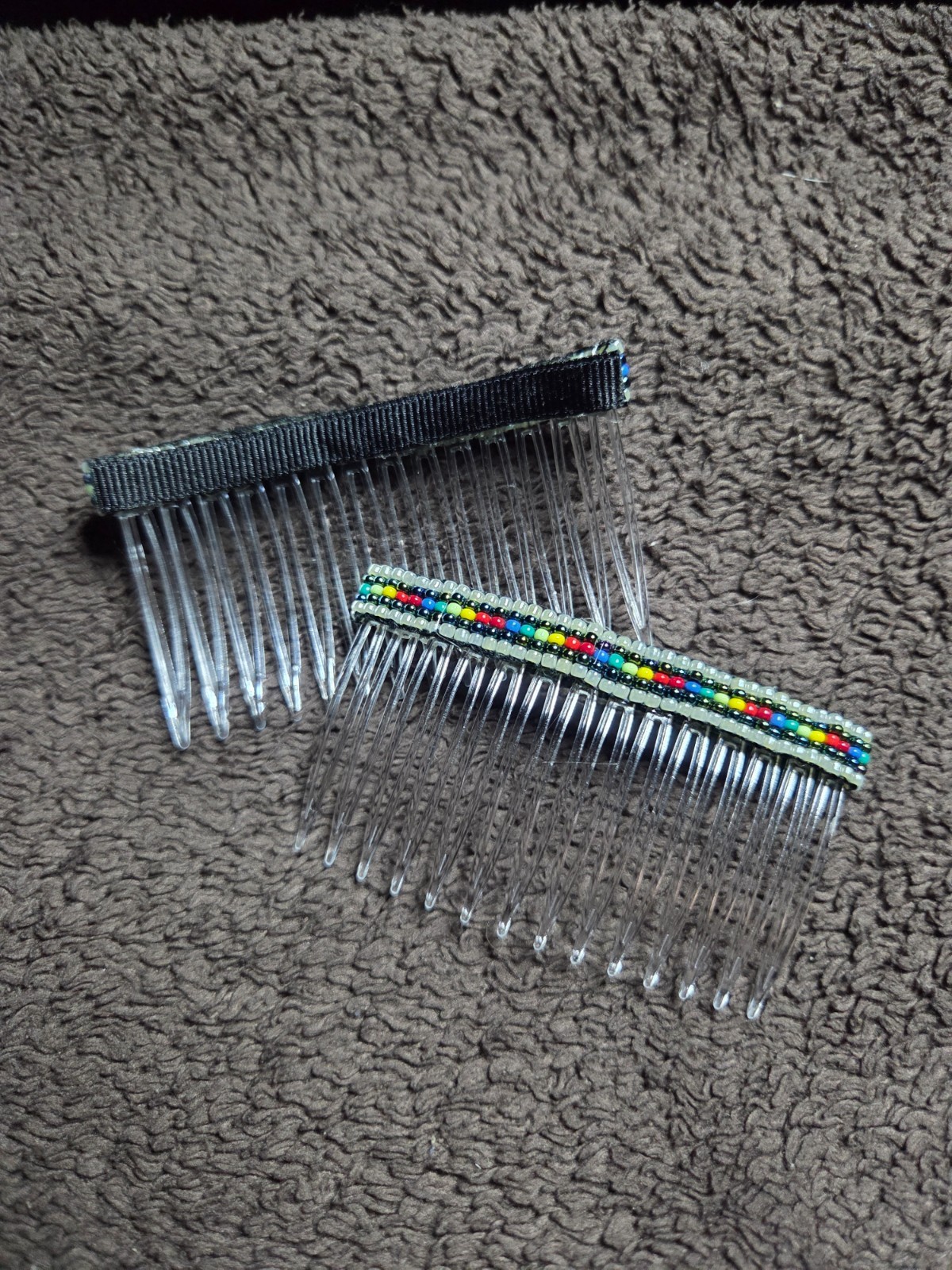 Native American Hand Beaded Hair Comb Set by Jean