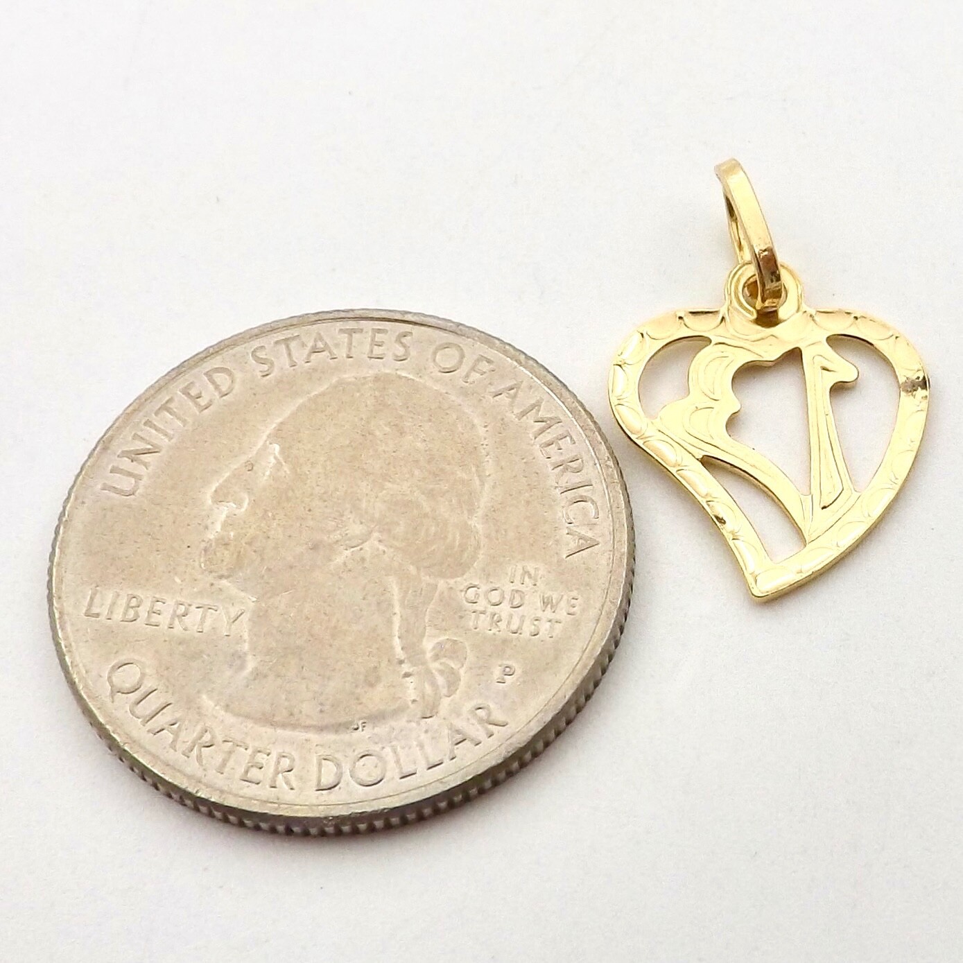 18k Gold Lucky 13 Number Thirteen Heart Charm Pendant Italy 750 New