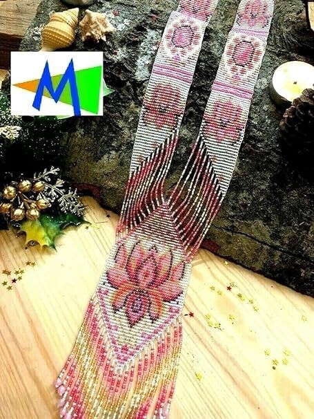 Boho Beaded Handmade Seed Bead American Ukrainian traditional Necklace Earrings