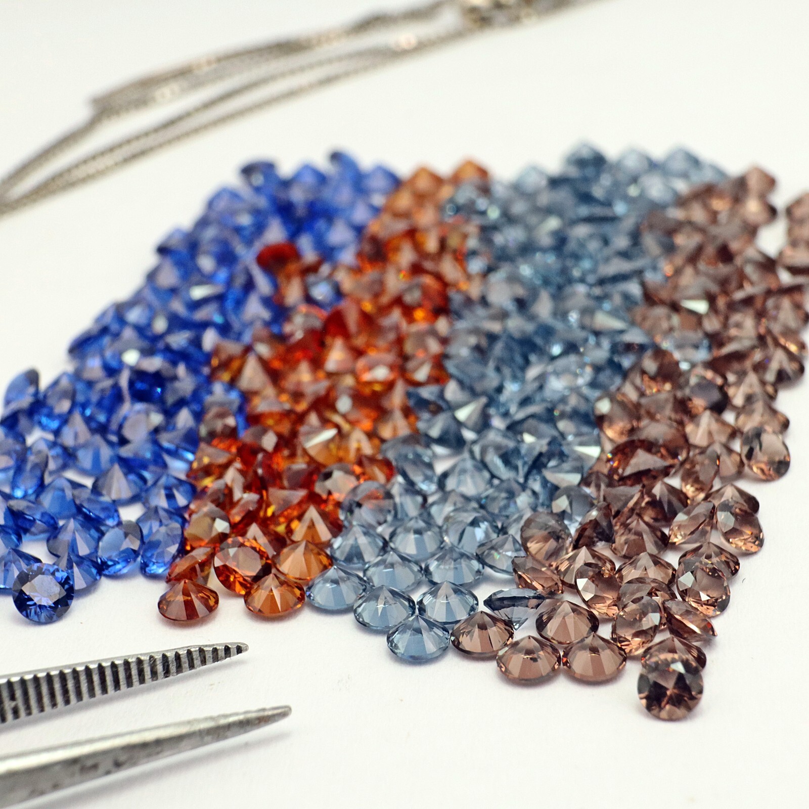 3.0mm LOT Heat Resistant Sapphire, Brown, Orange Red, Metallic Gray Nano Crystal