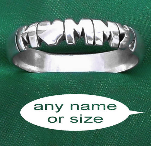 ANY NAME ;PERSONALIZED STERLING SILVER RING,CUSTOM BAND