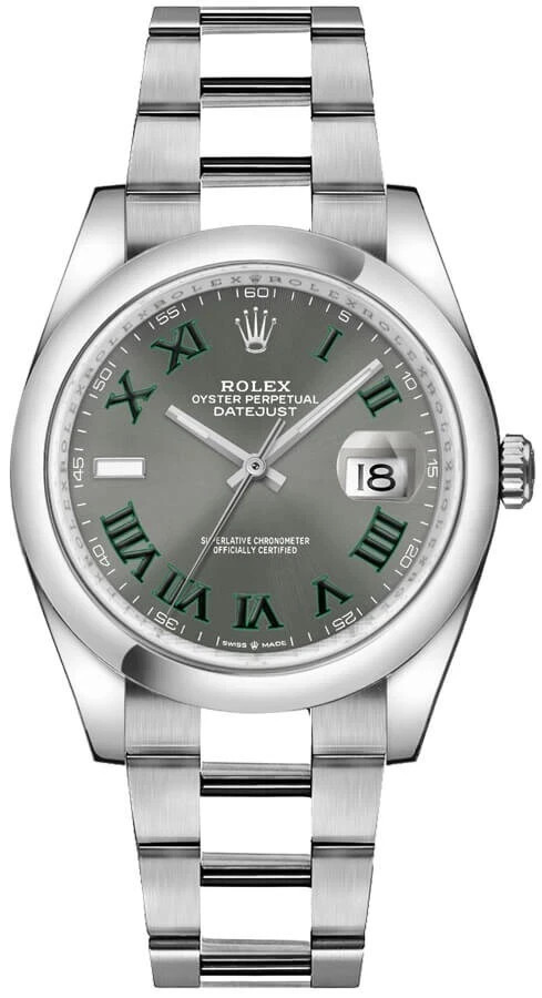 Rolex Datejust 36mm Gray Wimbledon Dial Oyster Steel Midsize Watch 126200-0018