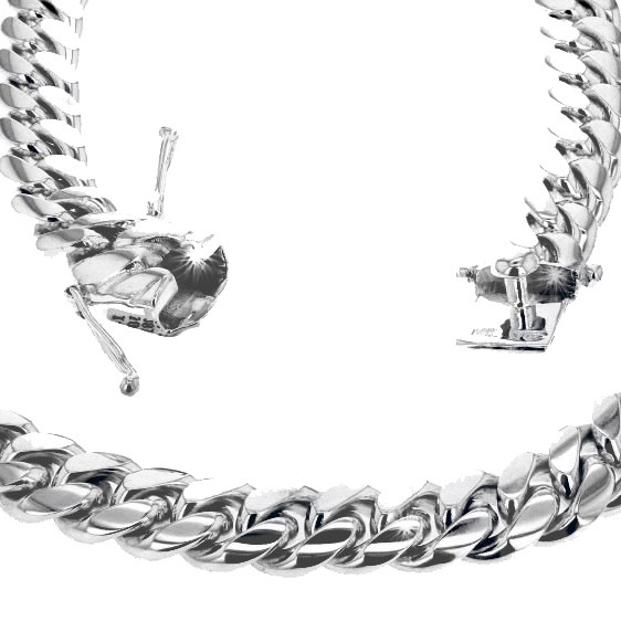 High Quality Pure Solid 316 Stainless Steel Heavy Miami Cuban Link Chain