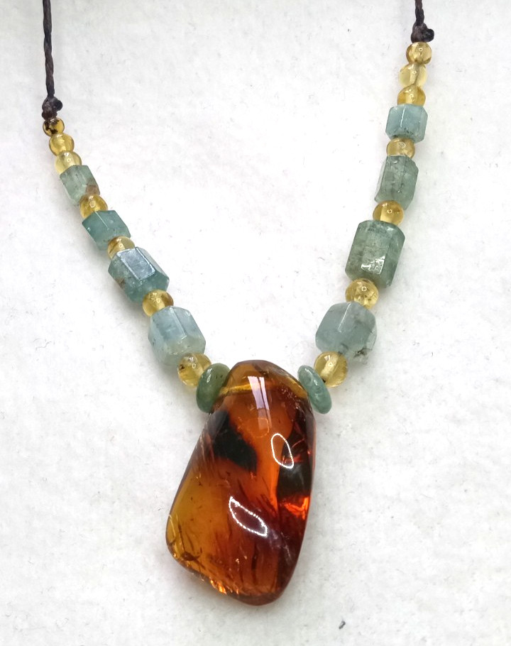 Amber Natural 25 million years old from Mexico adjustable hand braided.