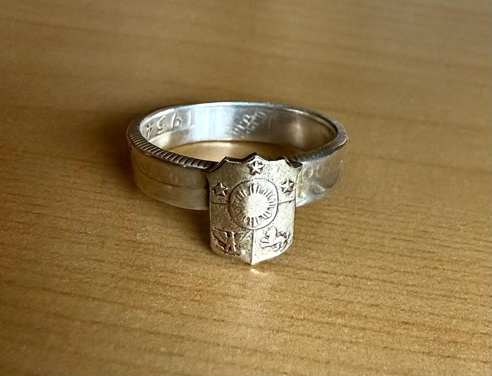 Filipino Silver Ring, Pinay Ring, Coat of Arms Signet Ring The Philippines 5-12