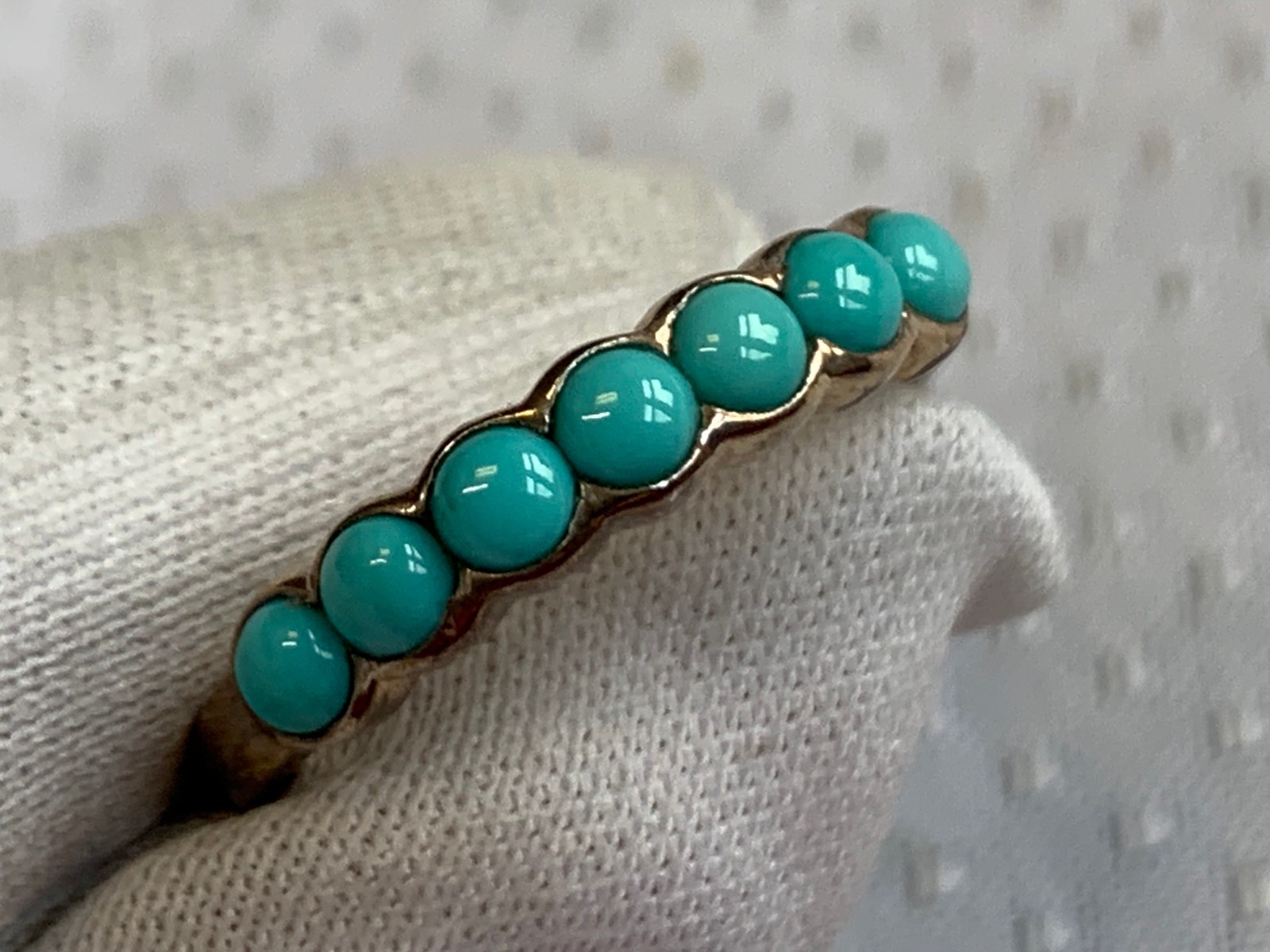 Sterling Silver Ring 2.73g Fine Jewelry Size 7 Band Turquoise Look Stones *READ*