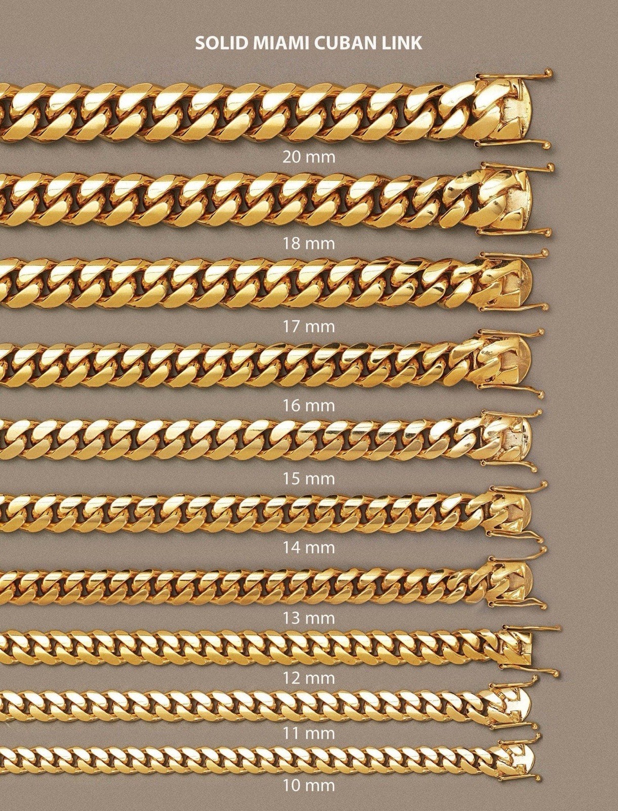 Cadena cubana Para Hombres chapada en oro 14k En Acero Inoxidable 8mm