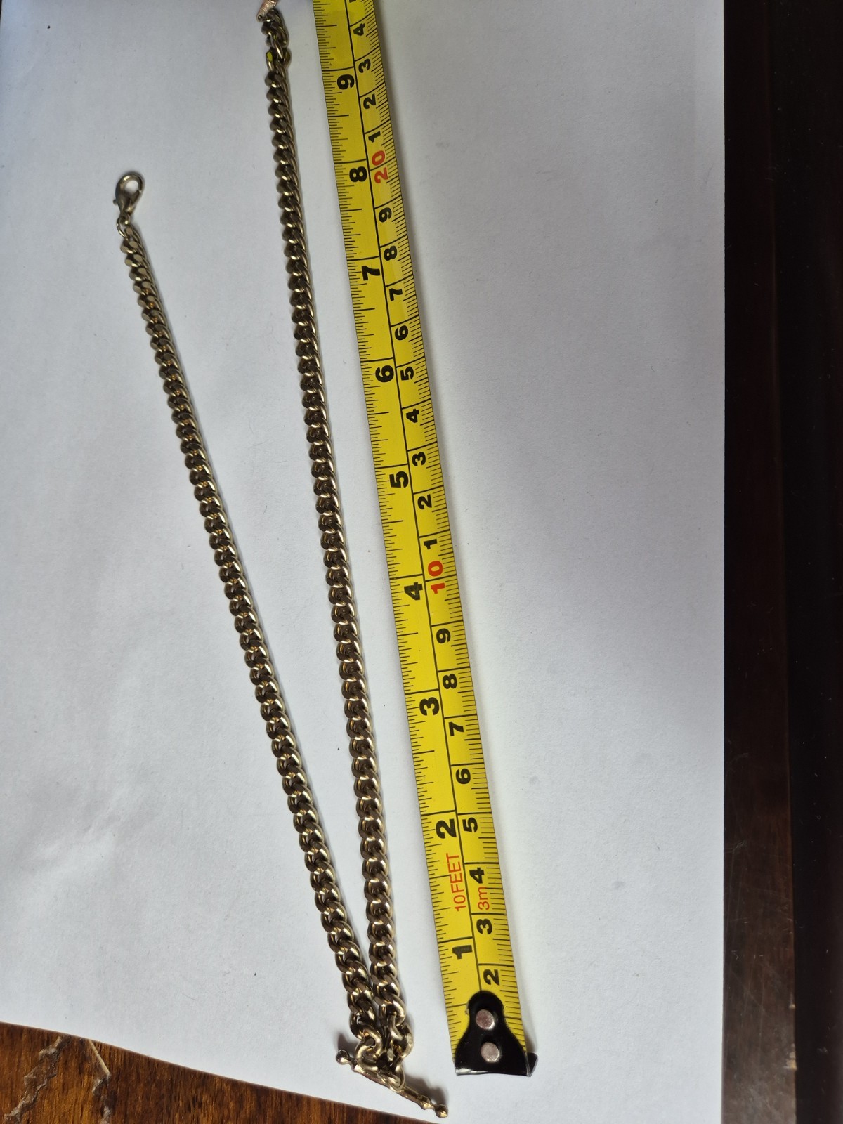 Vintage 80s Gold Tone Pocket Watch Chain Signed 777