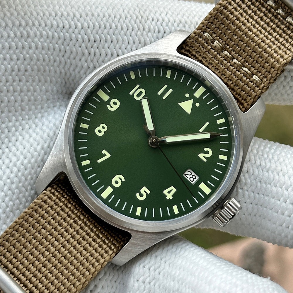 STEELDIVE SD1940 Mens Pilot 39mm 200M Automatic Dive Watch NH35 Rubber