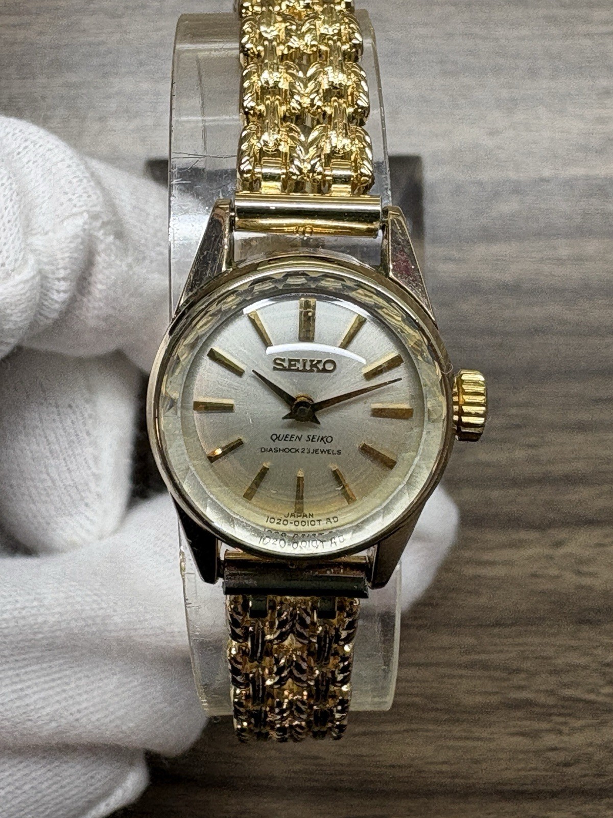SEIKO Queen Seiko 1020-0010 Vintage 1975 Hand-Winding Ladies Watch 14K GF Japan