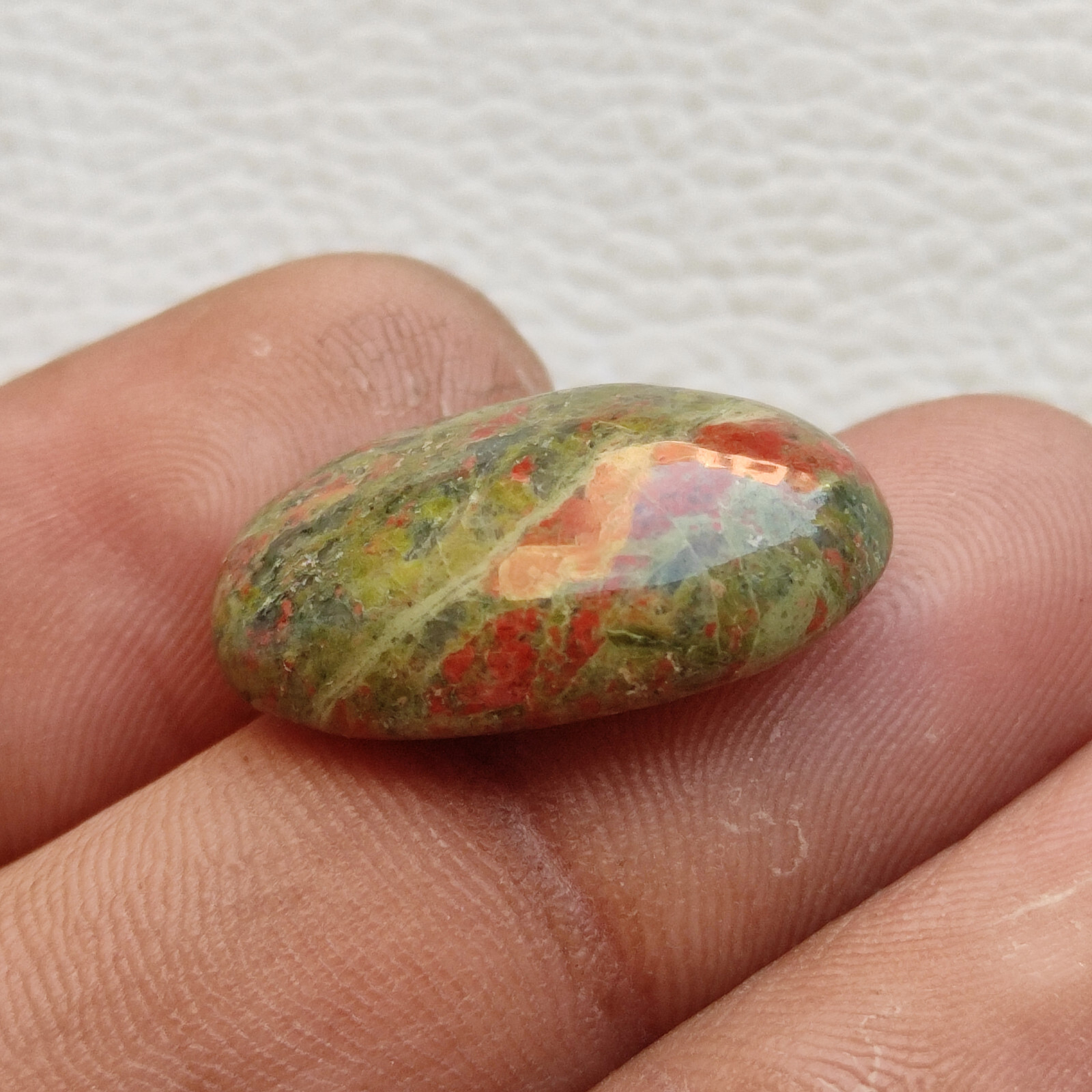 Natural Unakite Jasper Cabochon Red Jasper & Green Epidote Loose Gemstone R12315