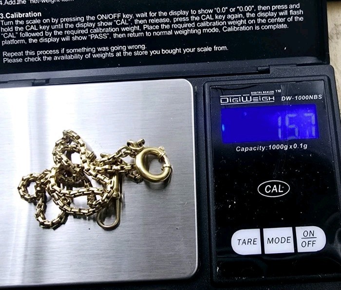 Antique 18K Pocket Watch Chain 15.7g 2.5mm 15in
