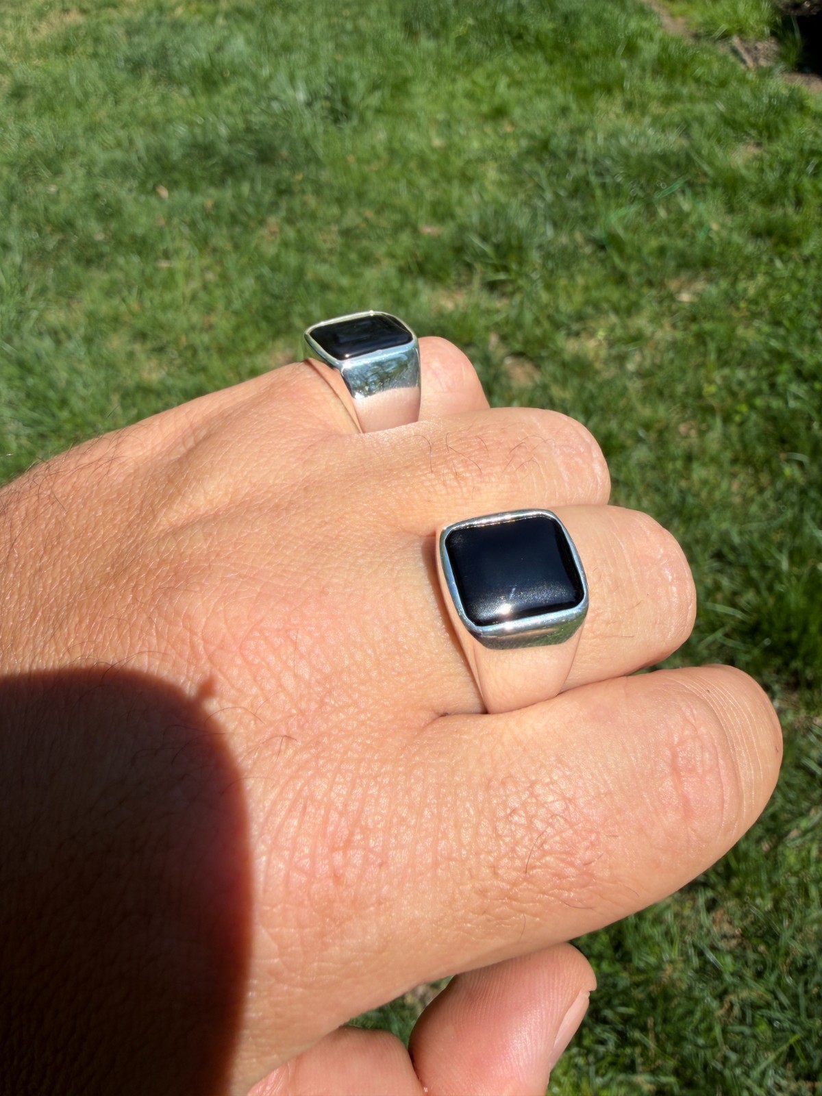 Handmade Men’s Black Onyx Ring in Real 925 Sterling Silver Natural Gem Stone