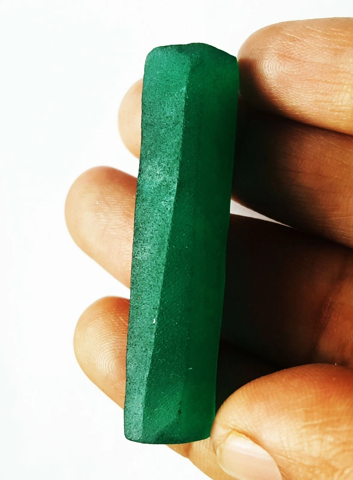 Natural Green Emerald 36.34 Ct Loose Gemstone Pencil Rough Certified A+ Quality
