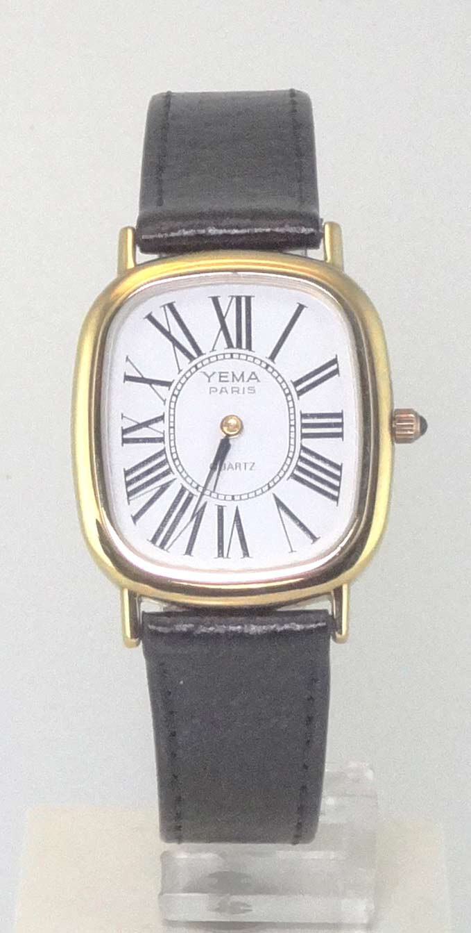 YEMA PARIS Y5 BZ8 3 – GOLDTONE UNISEX QUARTZ DRESS WATCH NEW VINTAGE W/BOX RARE