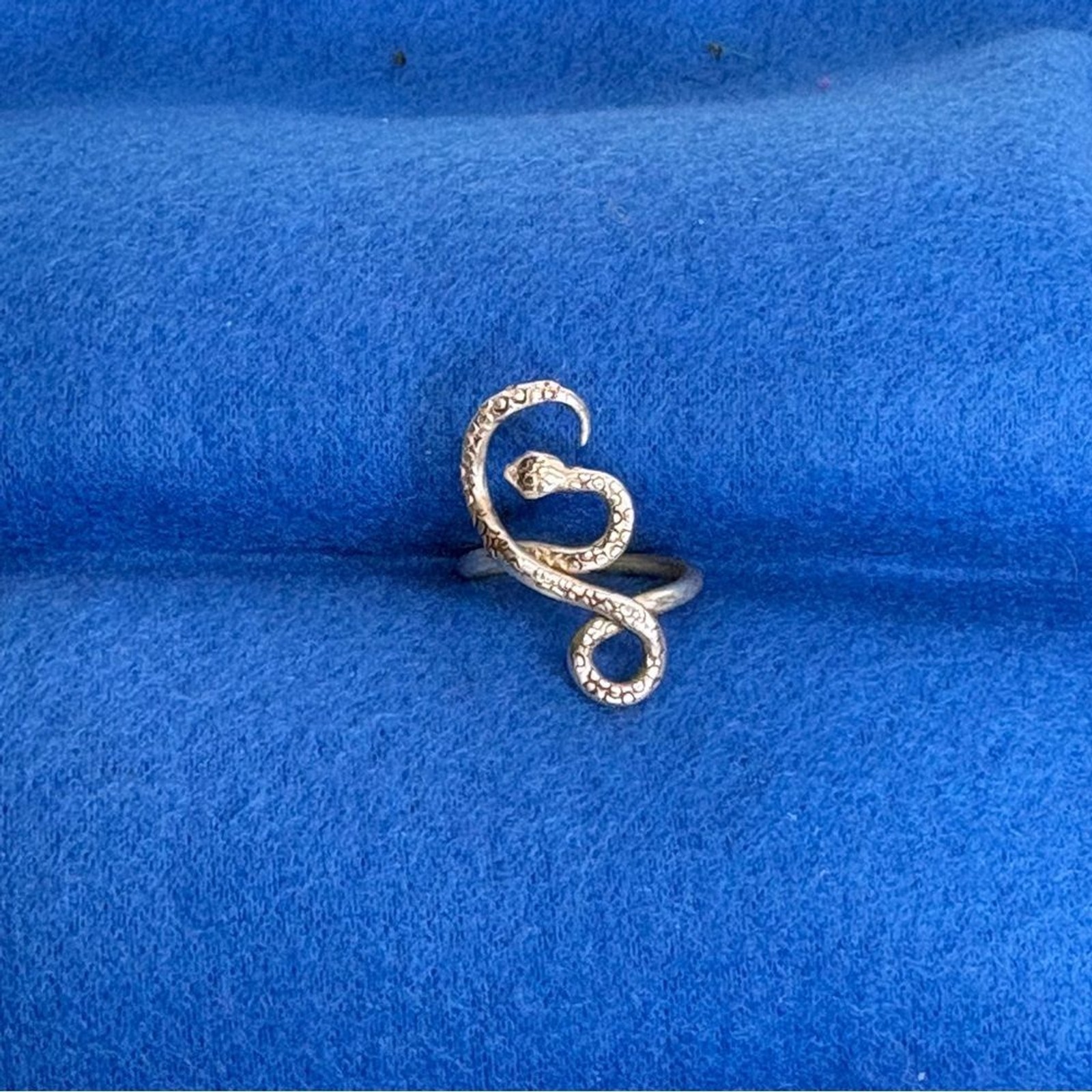 Hand Crafted One of a Kind Pure Silver Snake Ring Size 7