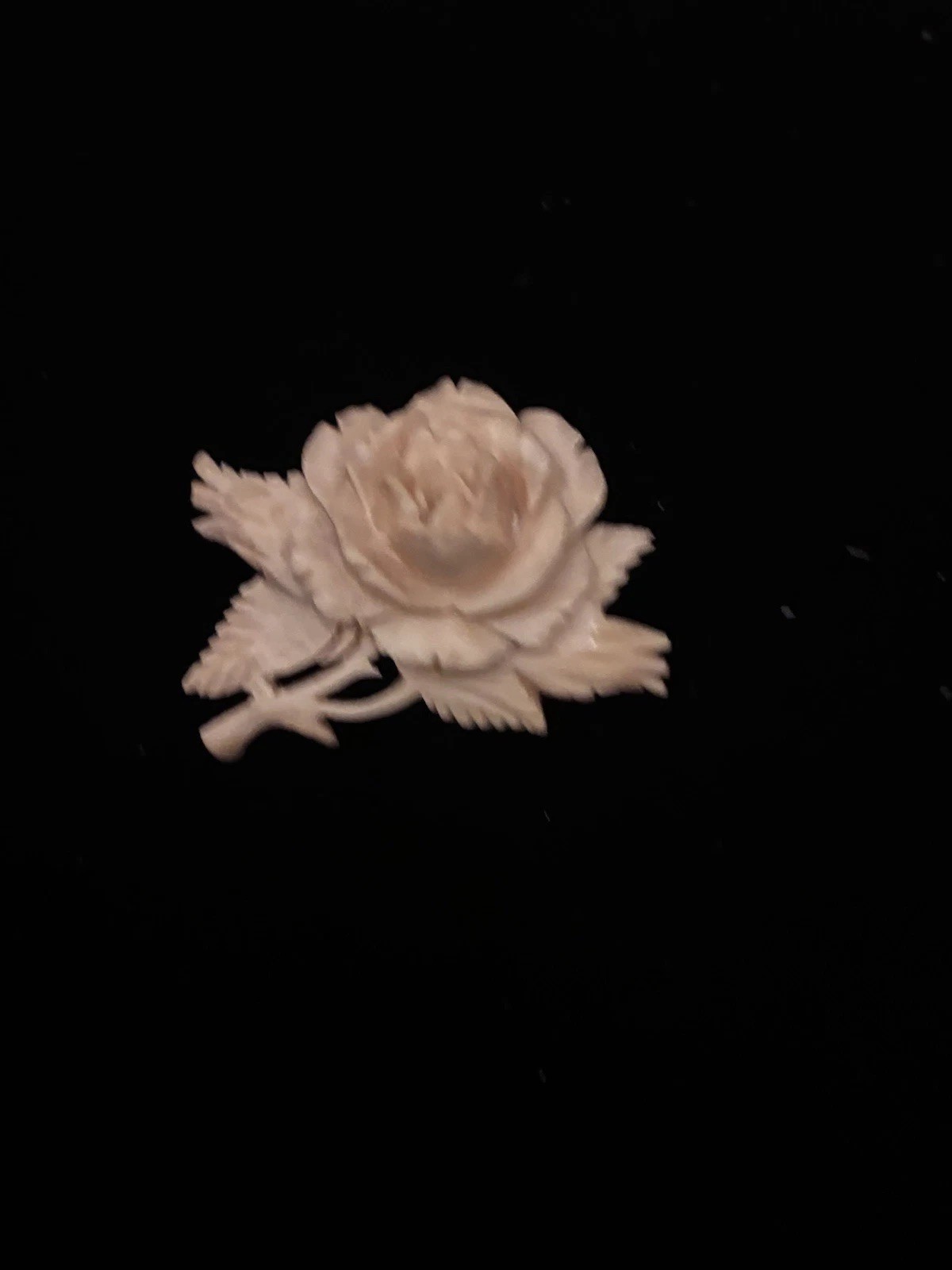 Bovine Bone Flower Carved Vintage Brooch Flower
