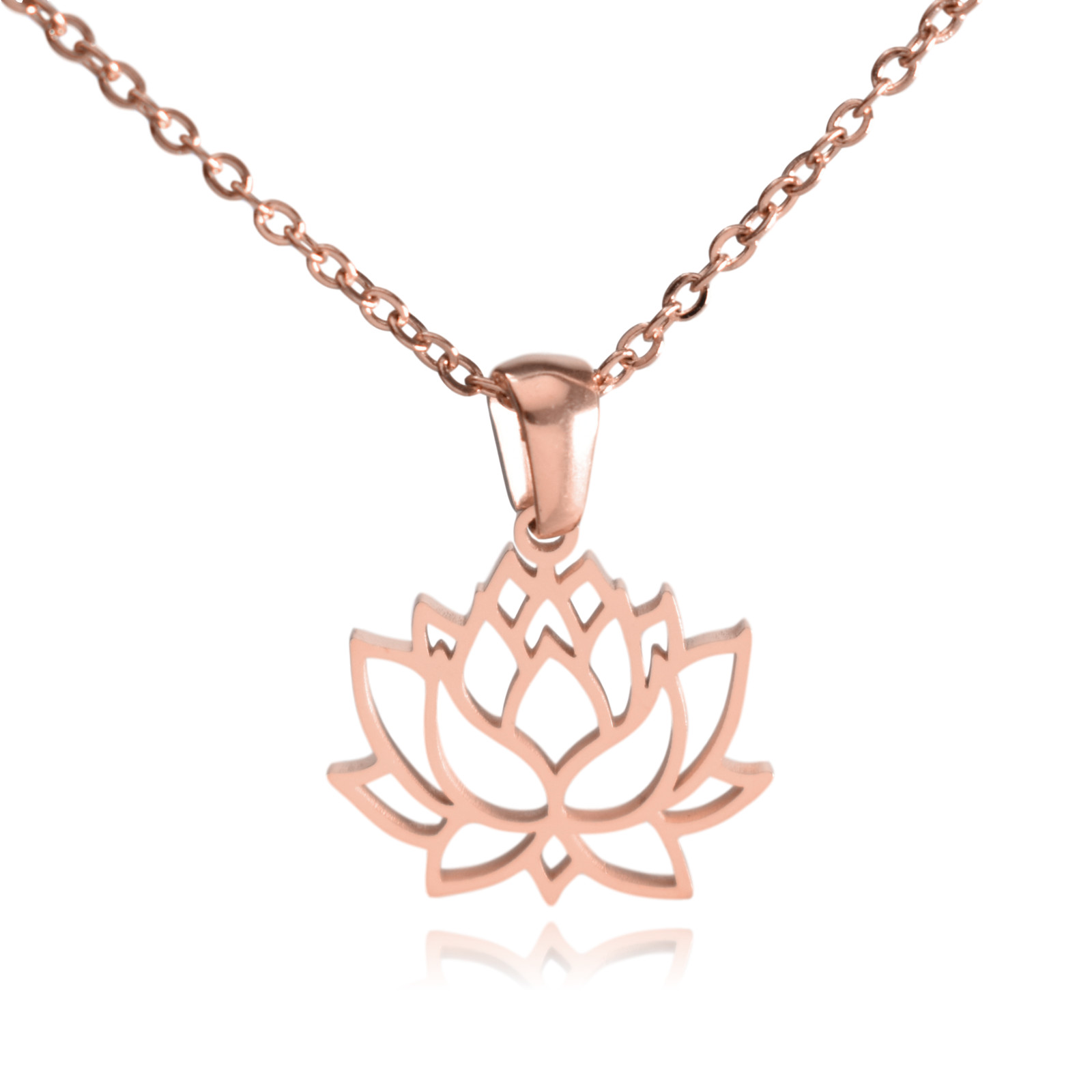 Lotus Flower Stainless Steel Necklace