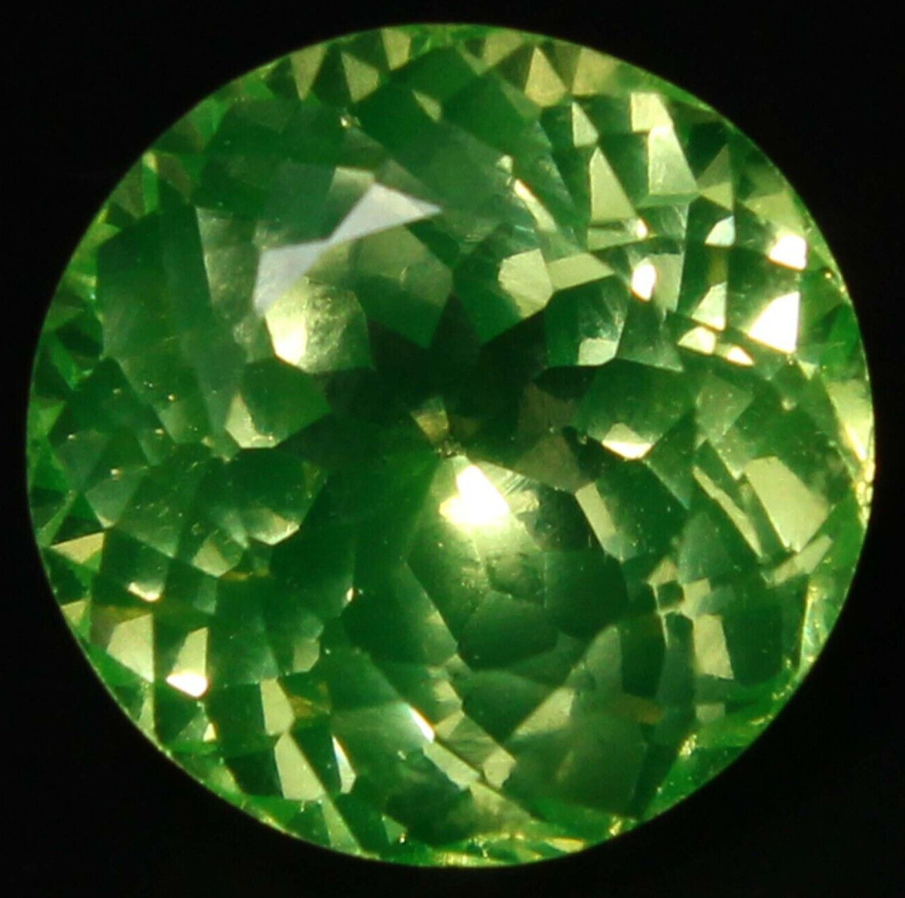 Natural Greenish Yellow Tanzanite Certified 7×7 mm Round Unheated Loose Gemstone