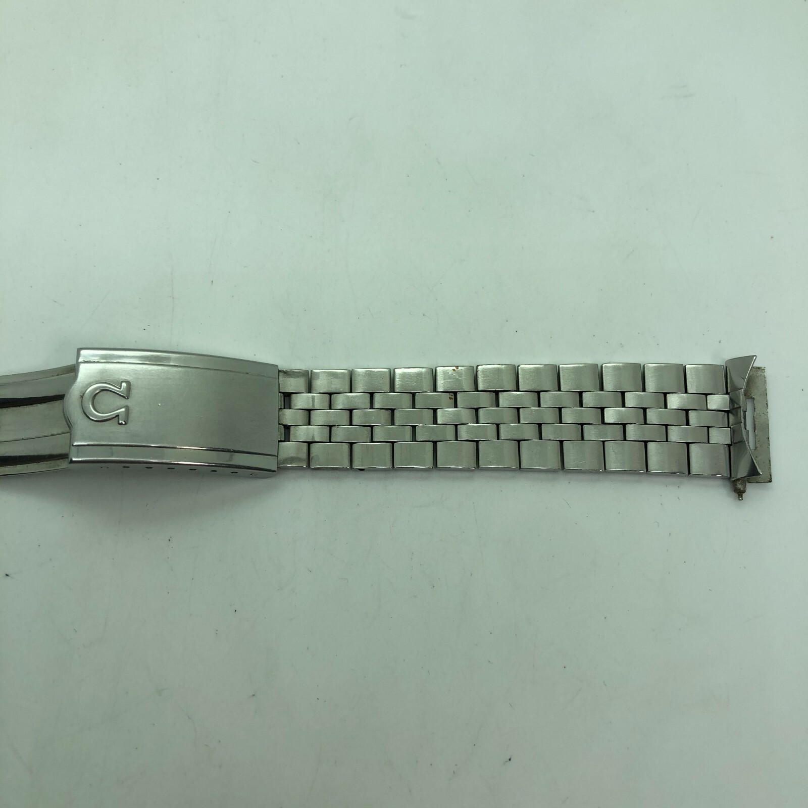 [w2095] OMEGA Vintage Bracelet 017 16cm 6.3″ 19mm Stainless steel EX/VG