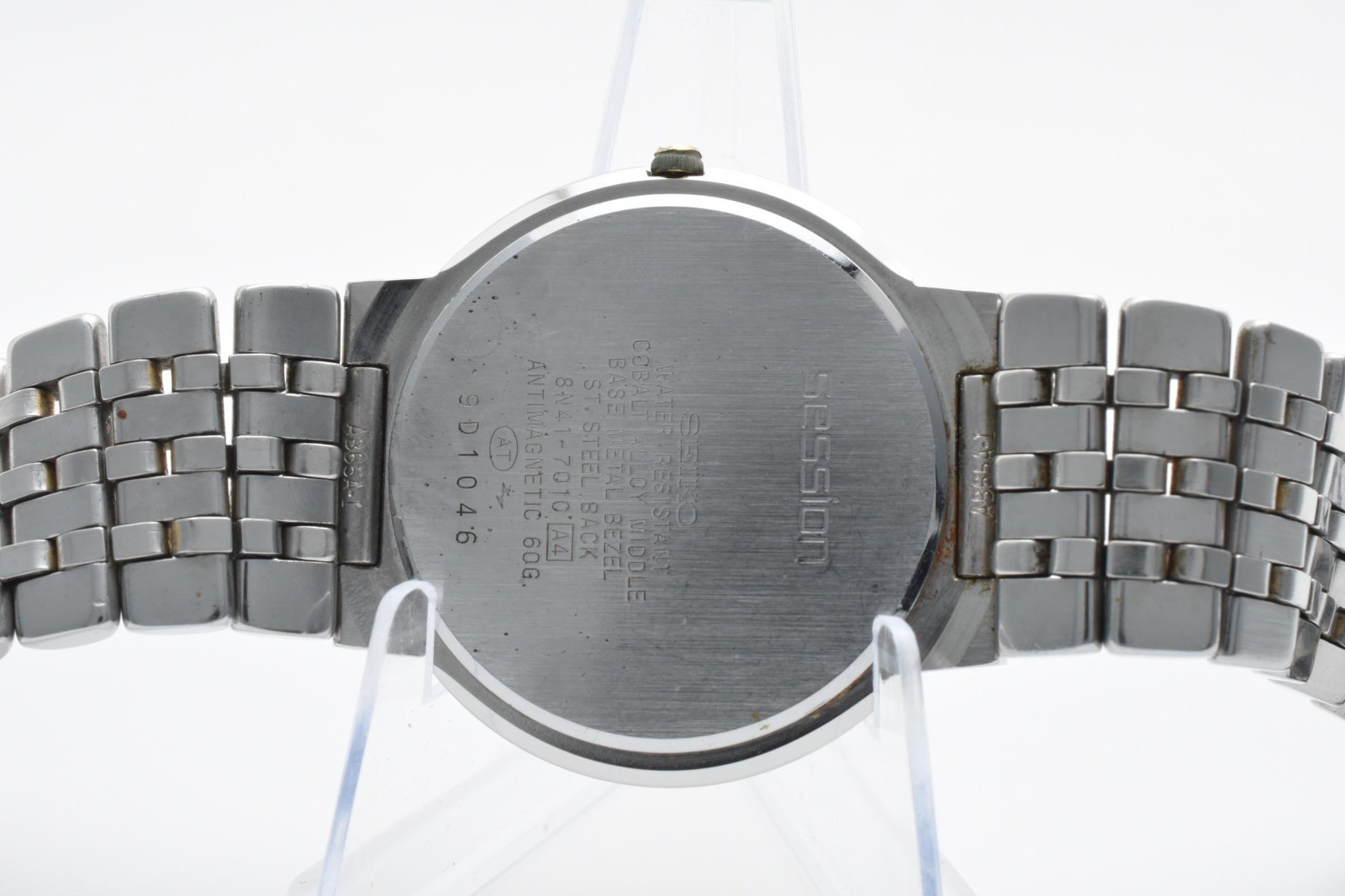 SEIKO Session 8N41-7010 Quartz Two-Tone Analog Bracelet Watch Silver Dial 34mm
