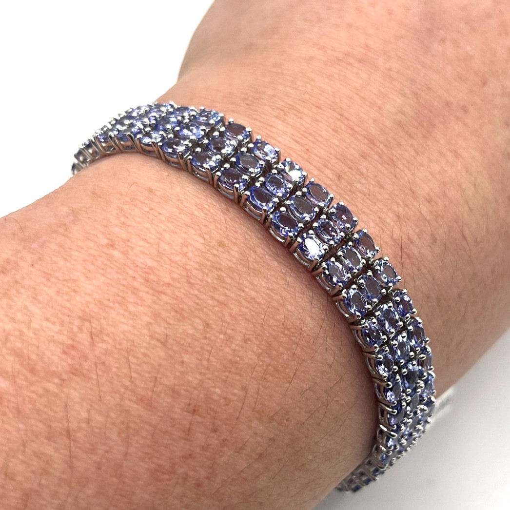 Effy Bracelet Tennis Sz 7 Tanzanite 3 Strand Purple Sterling 925 NEW MSRP $1,450