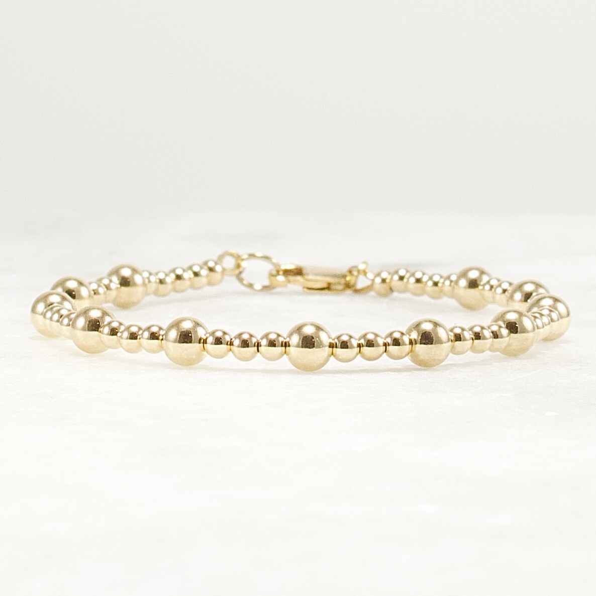 Gold Beaded Bracelet 14k Gold Filled 3mm 5mm