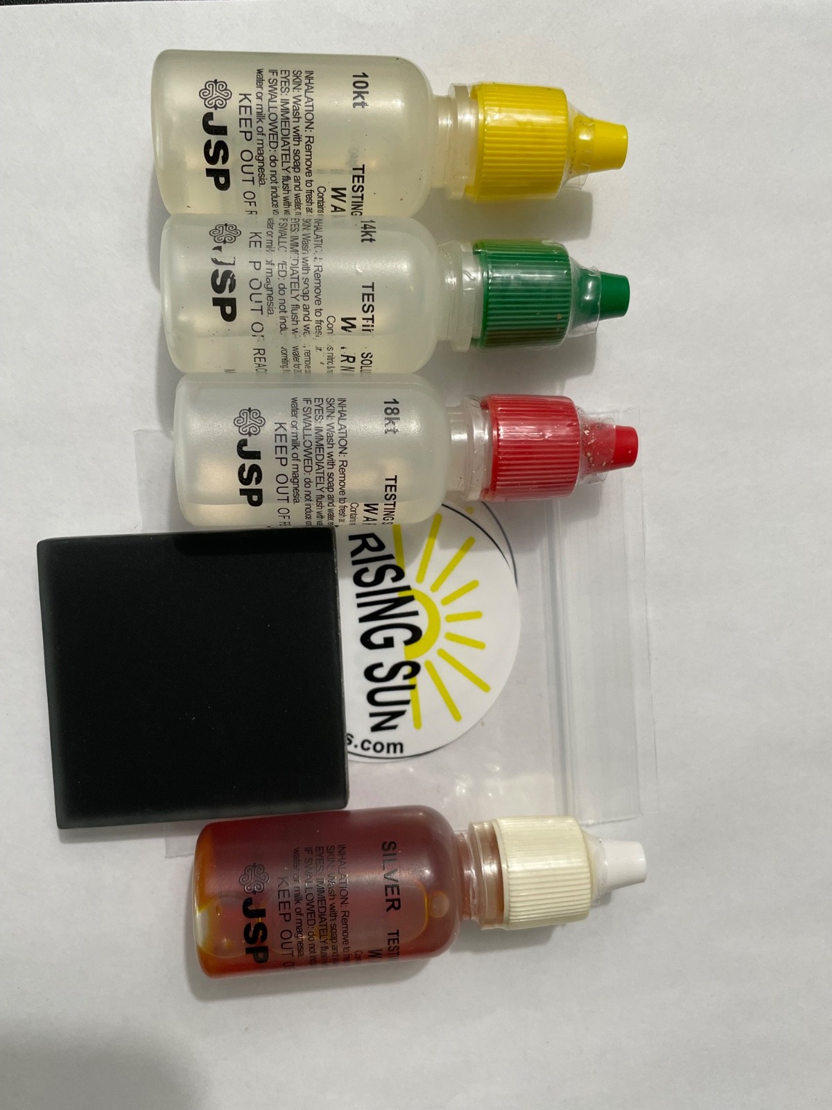 JSP Gold Testing Acid 10K 14K 18K+ Silver Test Kit Scratch stone & Neutralizer