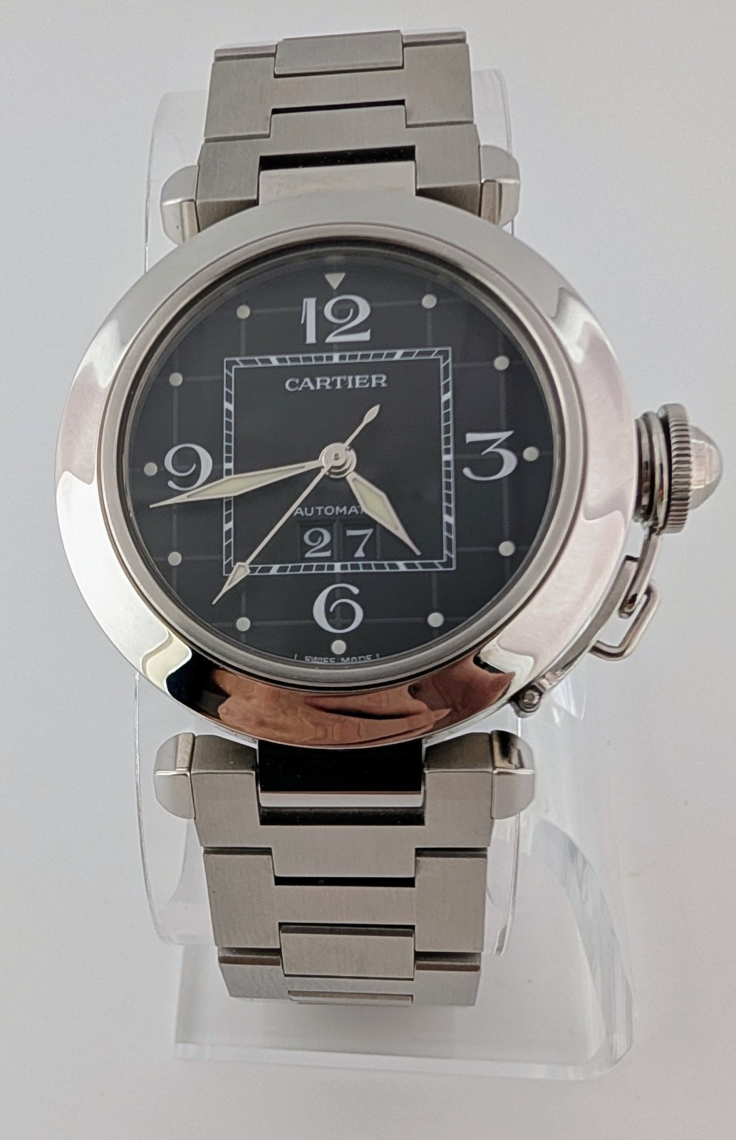 Cartier Pasha C Black Dial Big Date W31053M7 35mm Automatic