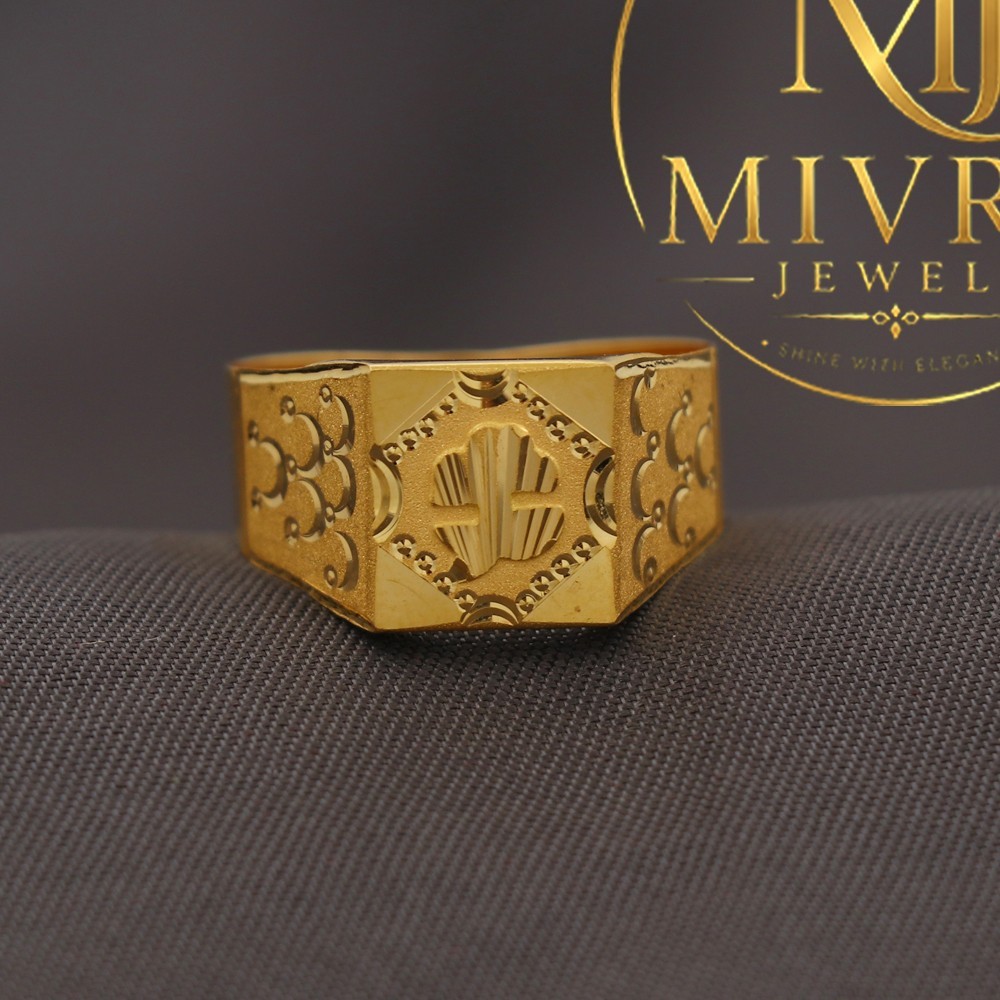BIS 916 Print Unseen Gold Wrap Ring | Designer Statement Band (Size 11.5, 4.13g)