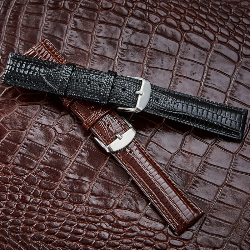 Leather Watch Strap Lizard Pattern Pin Buckle 12mm 14mm 16mm 18mm 20mm