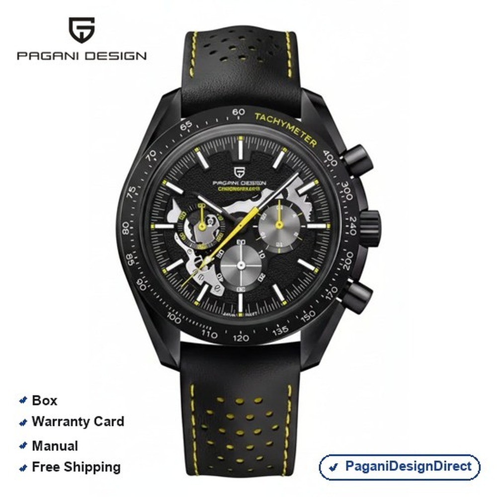 Pagani Design PD-1779 Yellow Chronograph Leather Automatic Men’s Watch