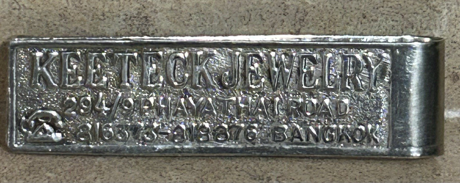 VINTAGE KEETECK JEWELRY SILVER METAL MONEY CLIP FROM BANGKOK GREAT DEAL COLLECT