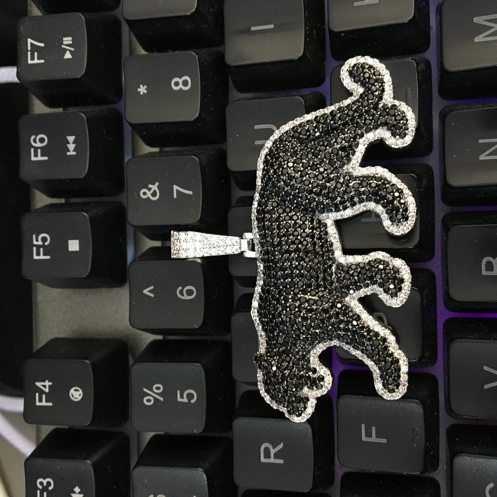 Hip Hop Jewelry Black Panther Pendant Necklace Gold Filled Rap Accessories Gifts