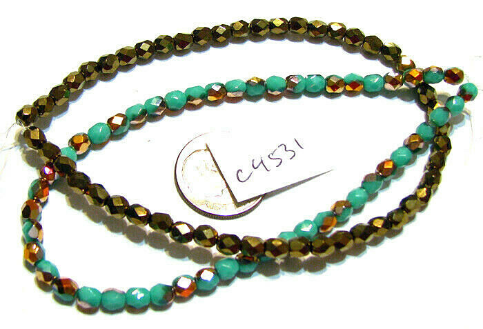 Czech Glass Faceted Round Bead CHOOSE COLOR / SIZE Mixes Multi Strand WYSIWYG