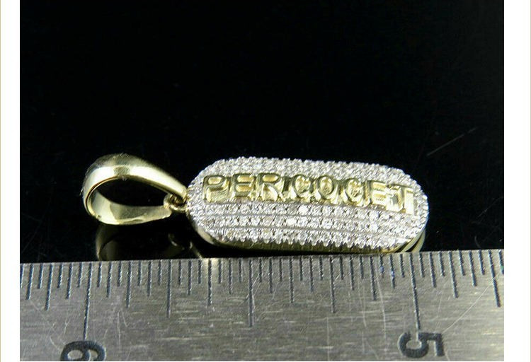 1 CT 925 Silver VS Unisex Custom Medicine Pill Tablet Natural Moissanit Pendant