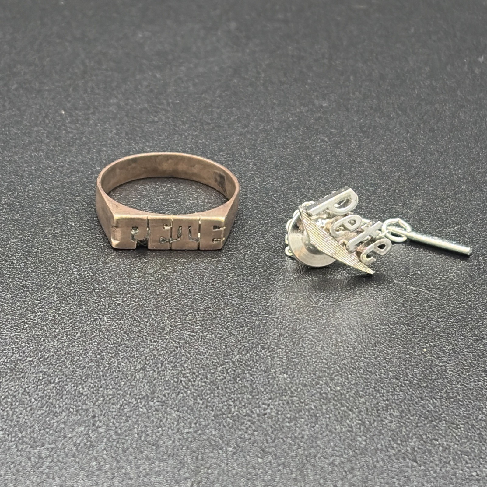 Vintage Brass Monogrammed Ring – PETE And Personalized Tie Tack