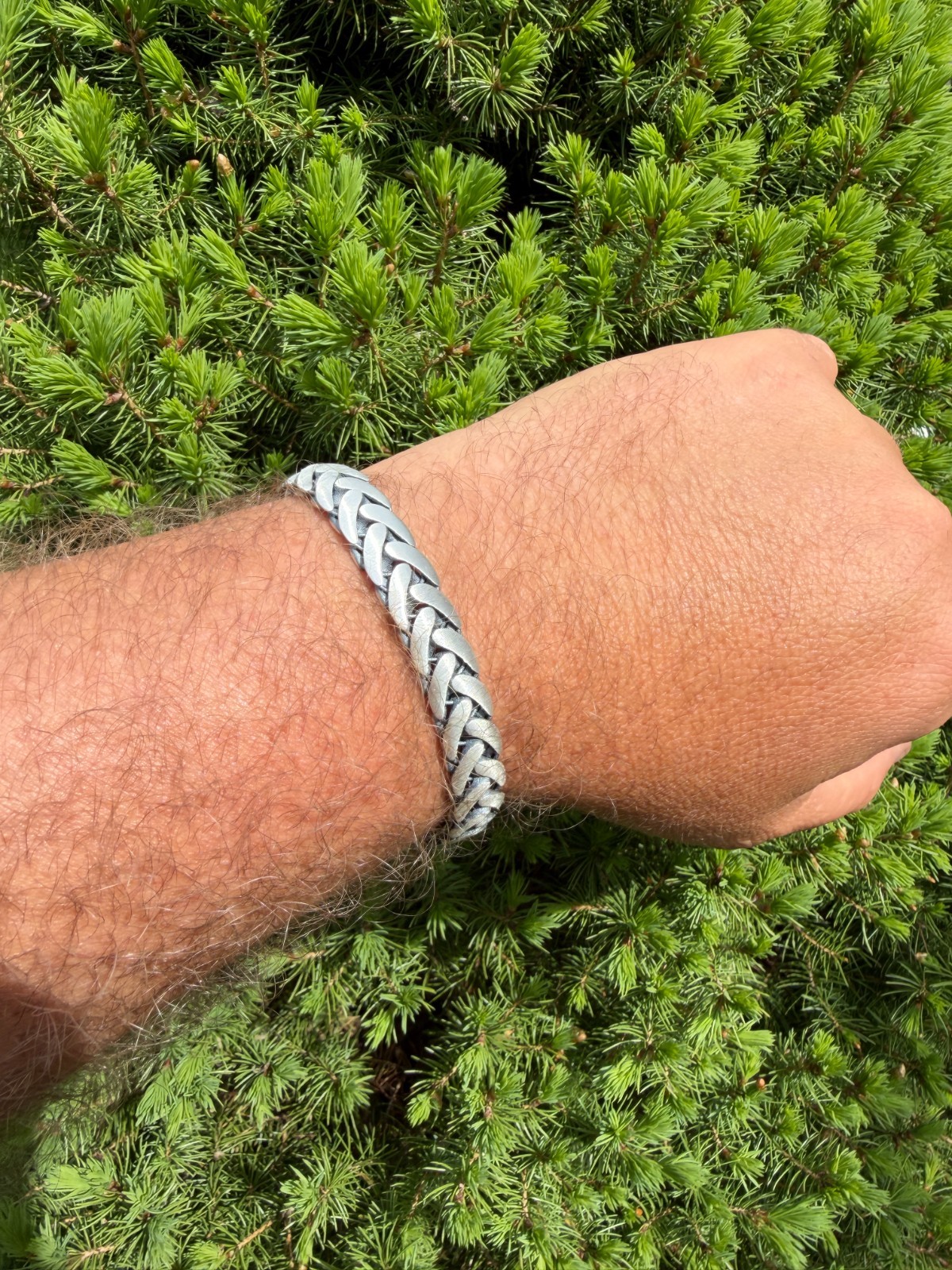 Mens Custom 10mm Wheat Link Bracelet W. Custom Lion Clasp Real 925 Silver