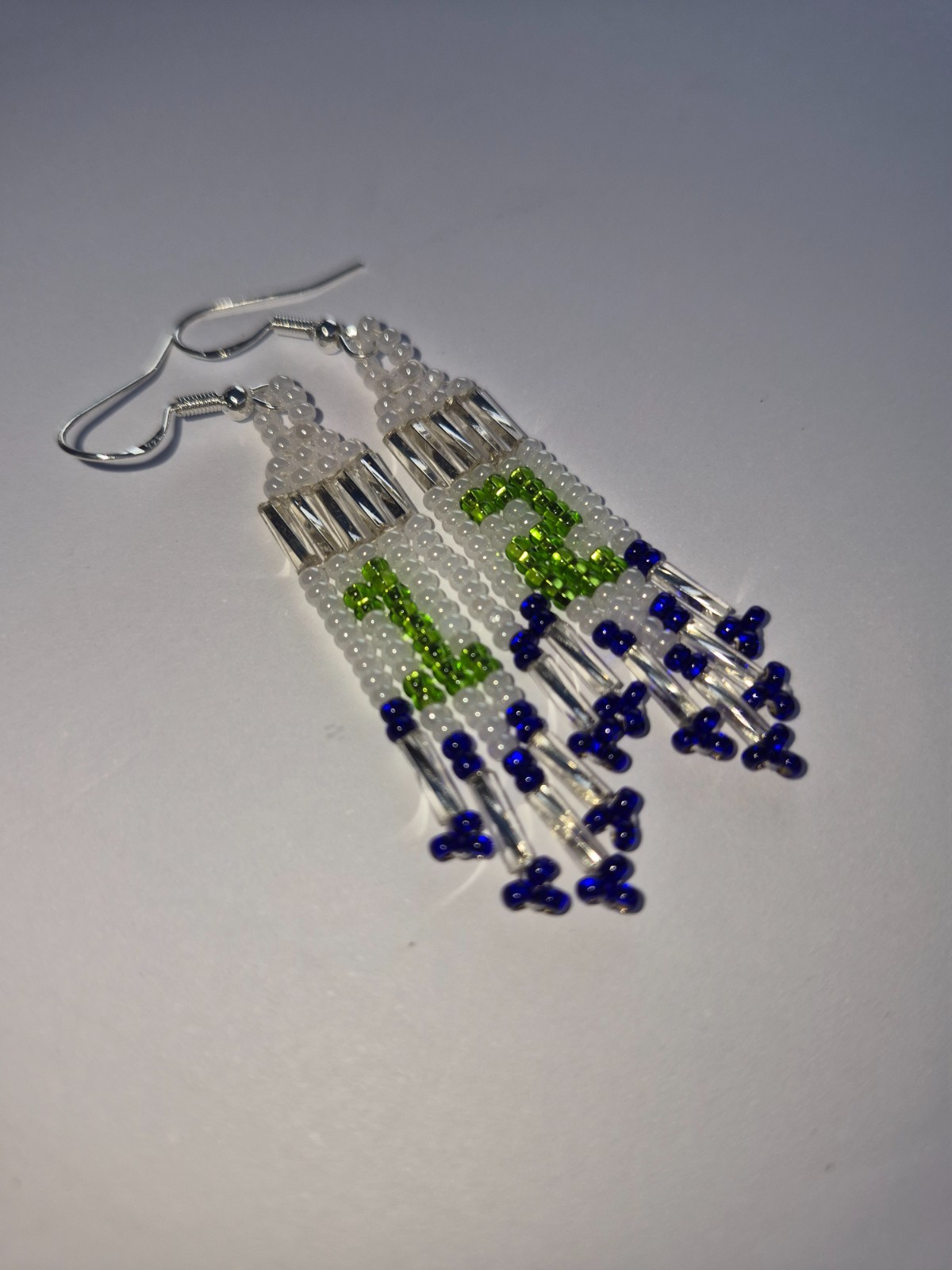 Native American Beaded 12th Woman Team Spirit Earrings small